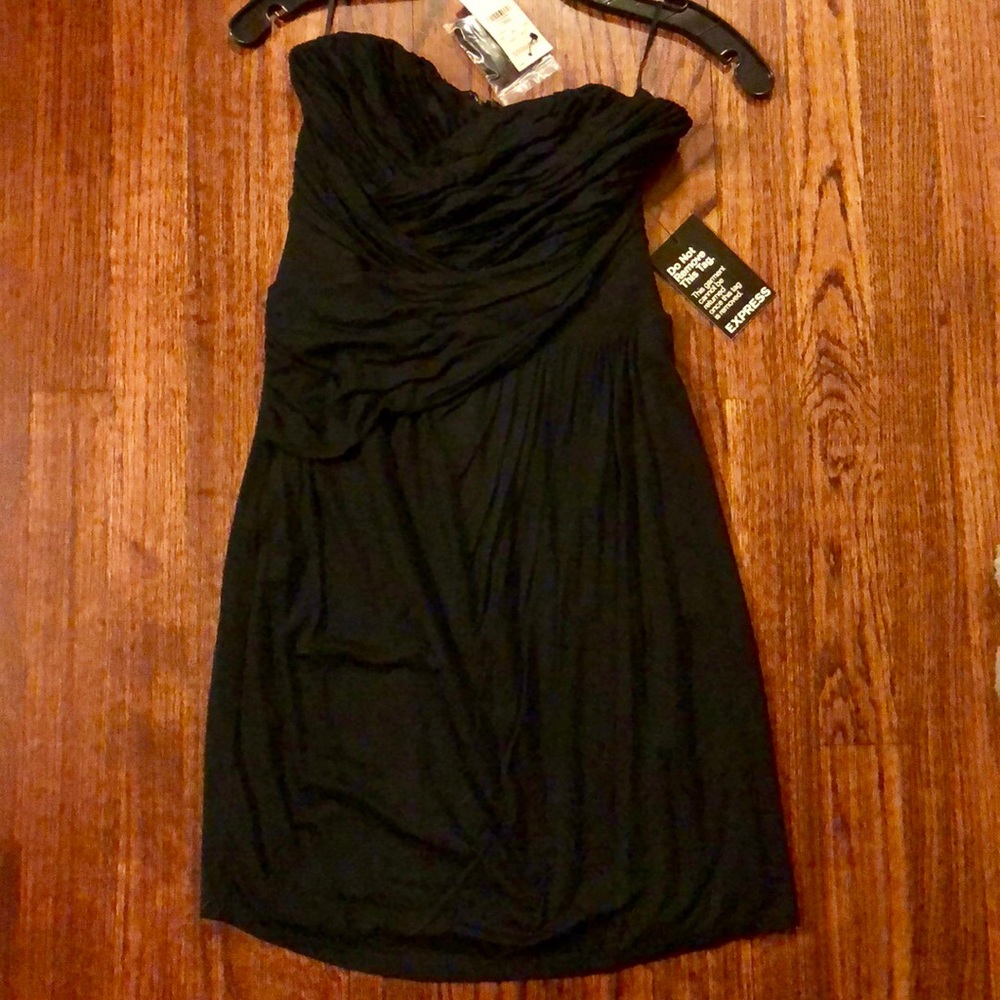 NWT Express Black Strapless Dress